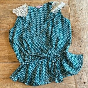 Vintage 2000s Calypso St. Barth Lydia Silk Wrap Top Medium